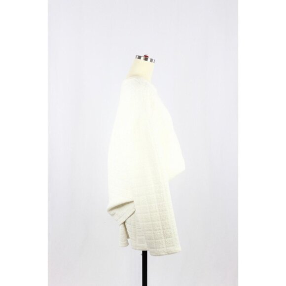 NWOT ZARA Ivory White Plush Quilted Jersey Sweatshirt Mini Skirt Set, Size M/L - Picture 2 of 12